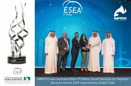 NAFFCO was awarded ESEA 11th Edition Smart Services for Payment Services Award 2019