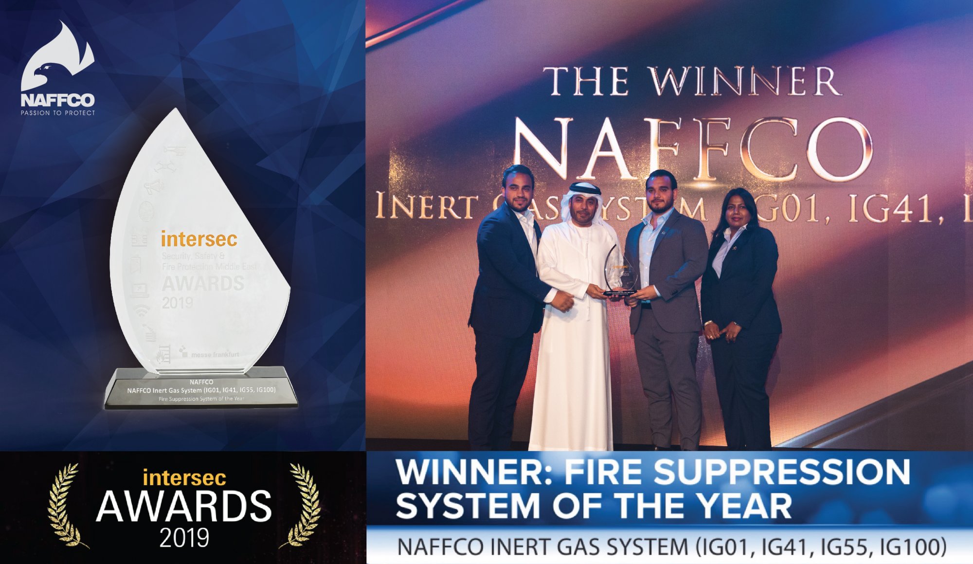 NAFFCO Inter Gas Systems won THE FIRE SUPPRESSION SYSTEM OF THE YEAR AWARD